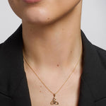 14k gold large trinity knot pendant s44176 on a model 2