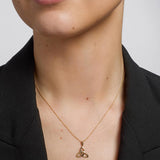 14k gold large trinity knot pendant s44176 on a model 2