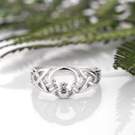 lifestyle image of Solvar Celtic Claddagh ring s2429