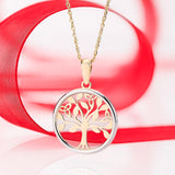 styled image of two tone gold celtic tree of life necklace