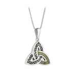 Sterling Silver Marble Celtic Trinity Knot Necklace S47058 on white background