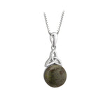 sterling silver connemara marble trinity knot necklace s46474 from Solvar