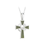 sterling silver connemara marble claddagh cross pendant s45452 from Solvar