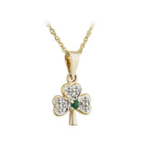 14k gold diamond and emerald shamrock pendant s4512 from Solvar