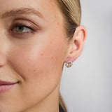 14K gold diamond claddagh earrings s33478 on a model 2