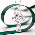 lifestyle image of double-sided celtic cross pendant from solvar