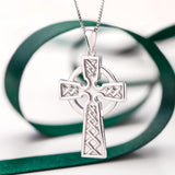 lifestyle image of double-sided celtic cross pendant from solvar