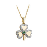 10k gold diamond and emerald shamrock pendant s46501 from Solvar
