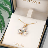 10k gold diamond and emerald shamrock pendant s46501 in Solvar pendant box