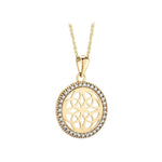 10 karat gold round four trinity knots necklace S46894 framed with cubic zirconia stones from Solvar