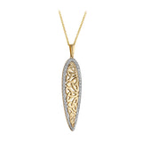 14 karat Gold Diamond Twist Trinity Knot Necklace S46789 on 18 inch 14 karat gold rolo chain from Solvar