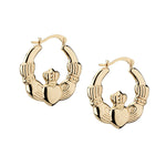 yellow gold Claddagh hoop earrings s3056 from Solvar