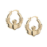 yellow gold Claddagh hoop earrings s3056 from Solvar