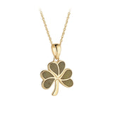 10k gold connemara marble shamrock necklace S47092 from Solvar
