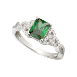 ladies sterling silver green crystal trinity knot ring s21040 from Solvar