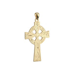 plain image of solvar hand engraved heavy celtic cross charm on the white background
