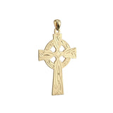 plain image of solvar hand engraved heavy celtic cross charm on the white background