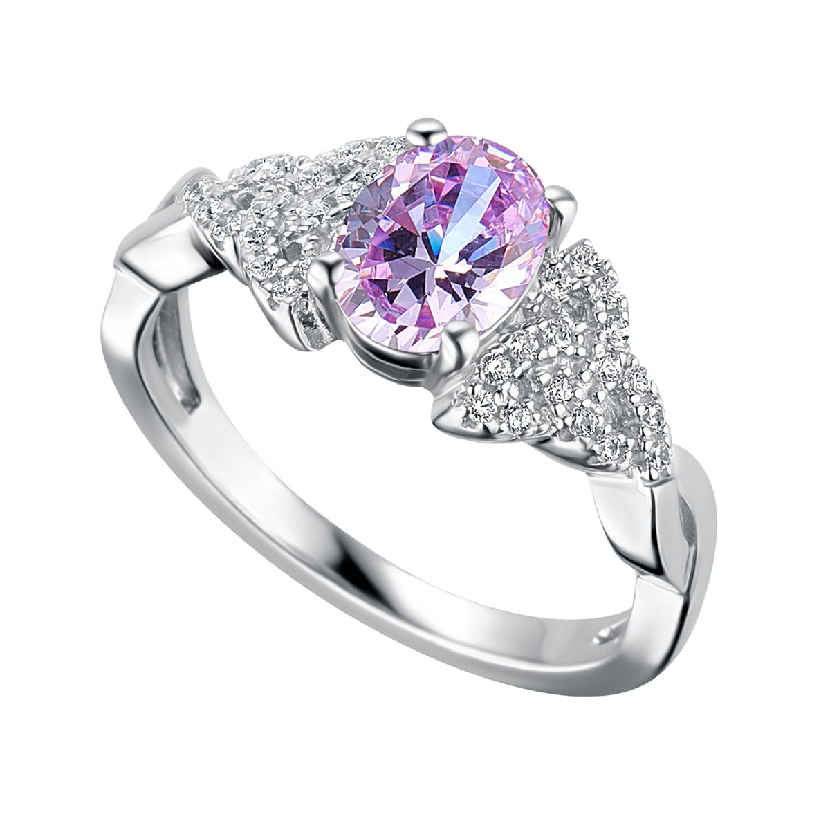 June Birthstone Trinity Knot Ring - Main Image