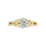 0.75carat lab grown diamond Celtic Trinity Knot ring in 14 yellow gold