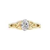0.75carat lab grown diamond Celtic Trinity Knot ring in 14 yellow gold