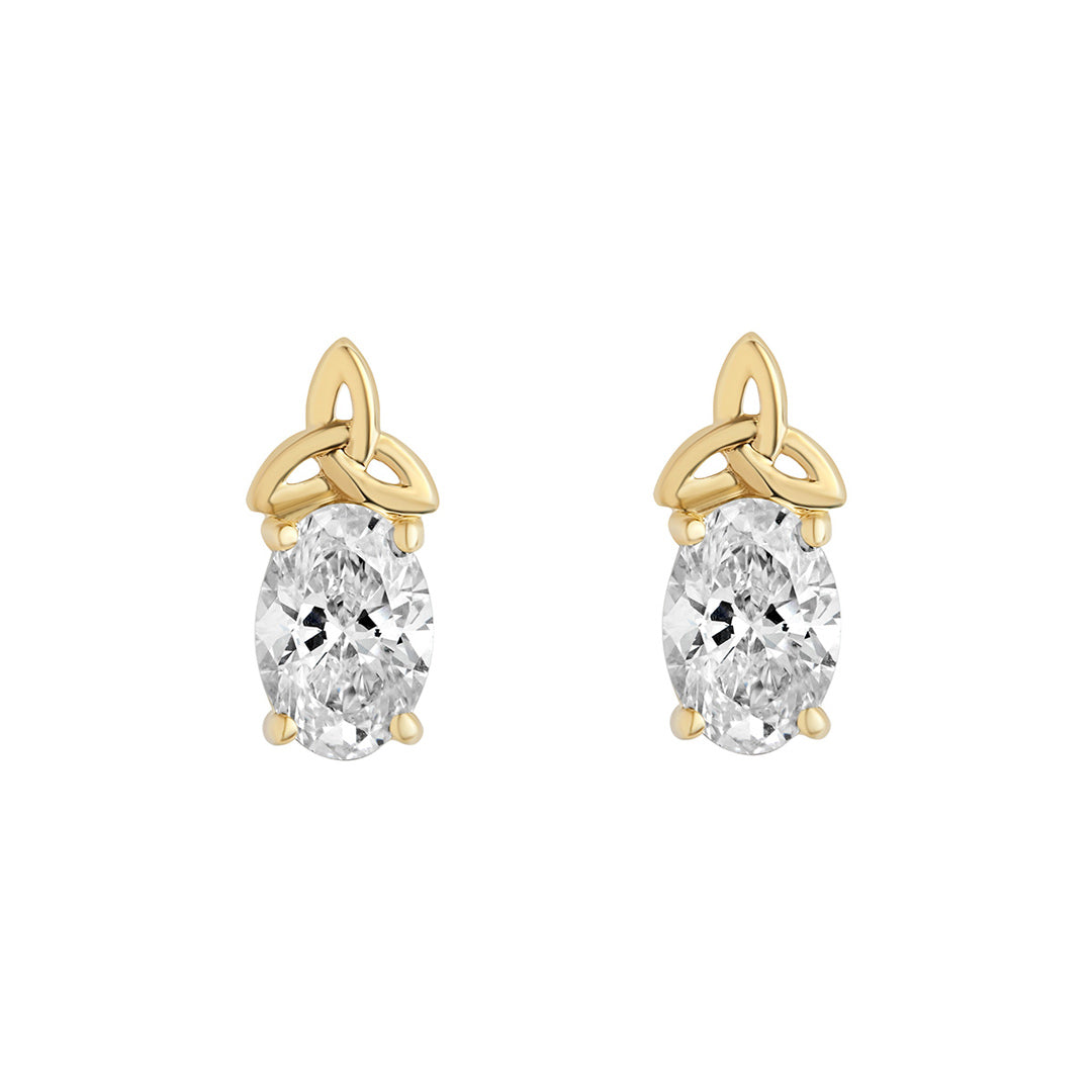 2.00carat lab grown diamond Trinity Knot stud earrings from Solvar