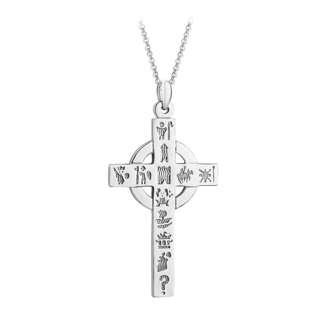 stock image of large History of Ireland cross necklace from Solvar