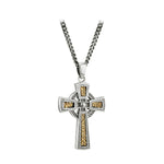sterling silver and 10k gold celtic cross pendant s46457 from Solvar