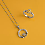 lifestyle image of November birthstone Caddagh jewellery set from Solvar