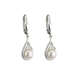sterling silver pearl trinity knot drop earrings s33281 from Solvar