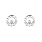 Stock image of Solvar flush set cz claddagh stud earrings s34211
