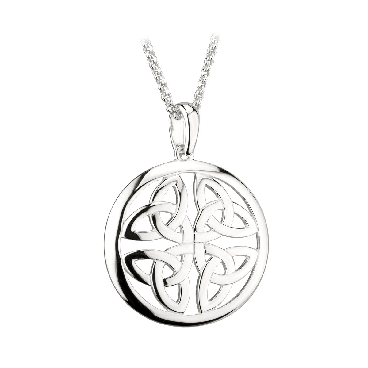 sterling silver round four trinity knot necklace s46471 from Solvar