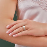 Freshwater Pearl Trinity Knot Ring S2836 on a model