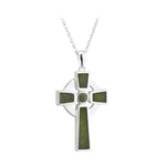 sterling silver small connemara marble cross pendant s46139 from Solvar