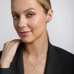14k gold small trinity knot pendant s44175 on a model 2