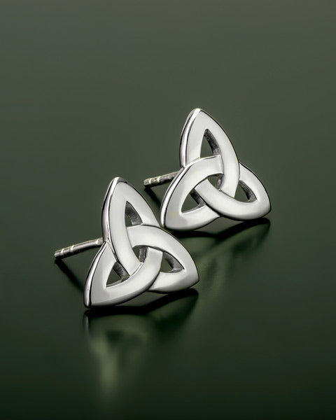 styled image of trinity knot earrings