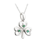 14k white gold emerald shamrock pendant s45622 from Solvar jewellery