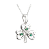 14k white gold emerald shamrock pendant s45622 from Solvar jewellery