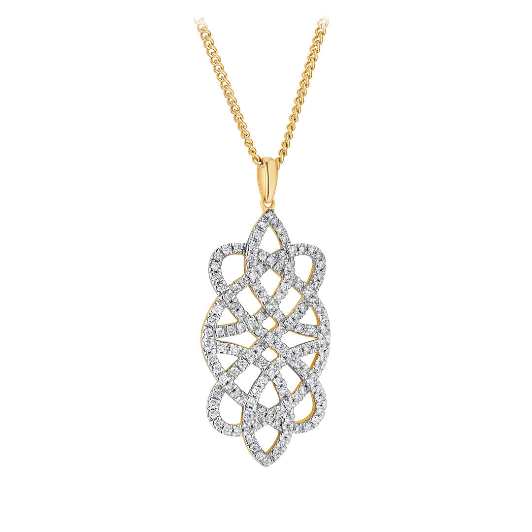 Product image of 14K Gold All Diamond Celtic Knot Pendant from Solvar jewellery