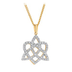 Product image of 14K Gold All Diamond Heart & Celtic Knot Pendant from Solvar jewellery