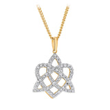 Product image of 14K Gold All Diamond Heart & Celtic Knot Pendant from Solvar jewellery