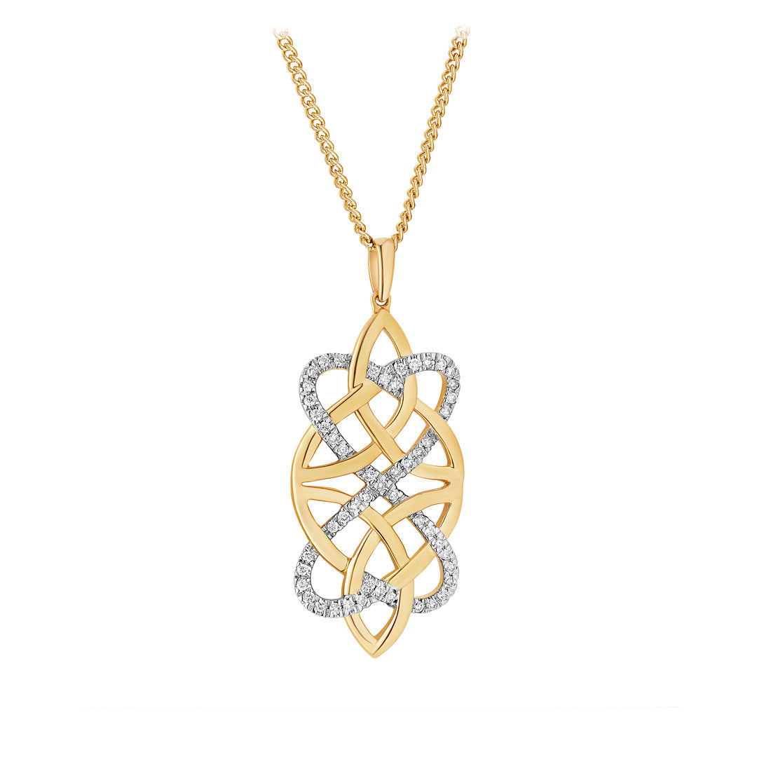 Product image of 14K Gold Diamond Celtic Knot Pendant from Solvar jewellery