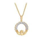 Product image of 14K Gold Diamond Claddagh Pendant from Solvar jewellery