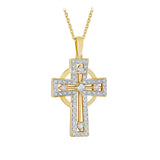 Product image of 14K Gold Diamond Open Celtic Cross Pendant from Solvar jewellery