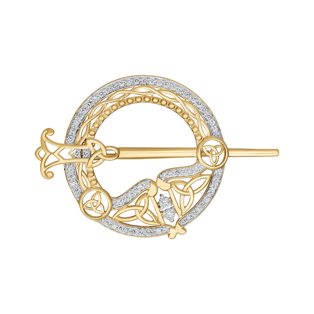Product image of 14K Gold Diamond Celtic Tara Brooch from Solvar jewellery