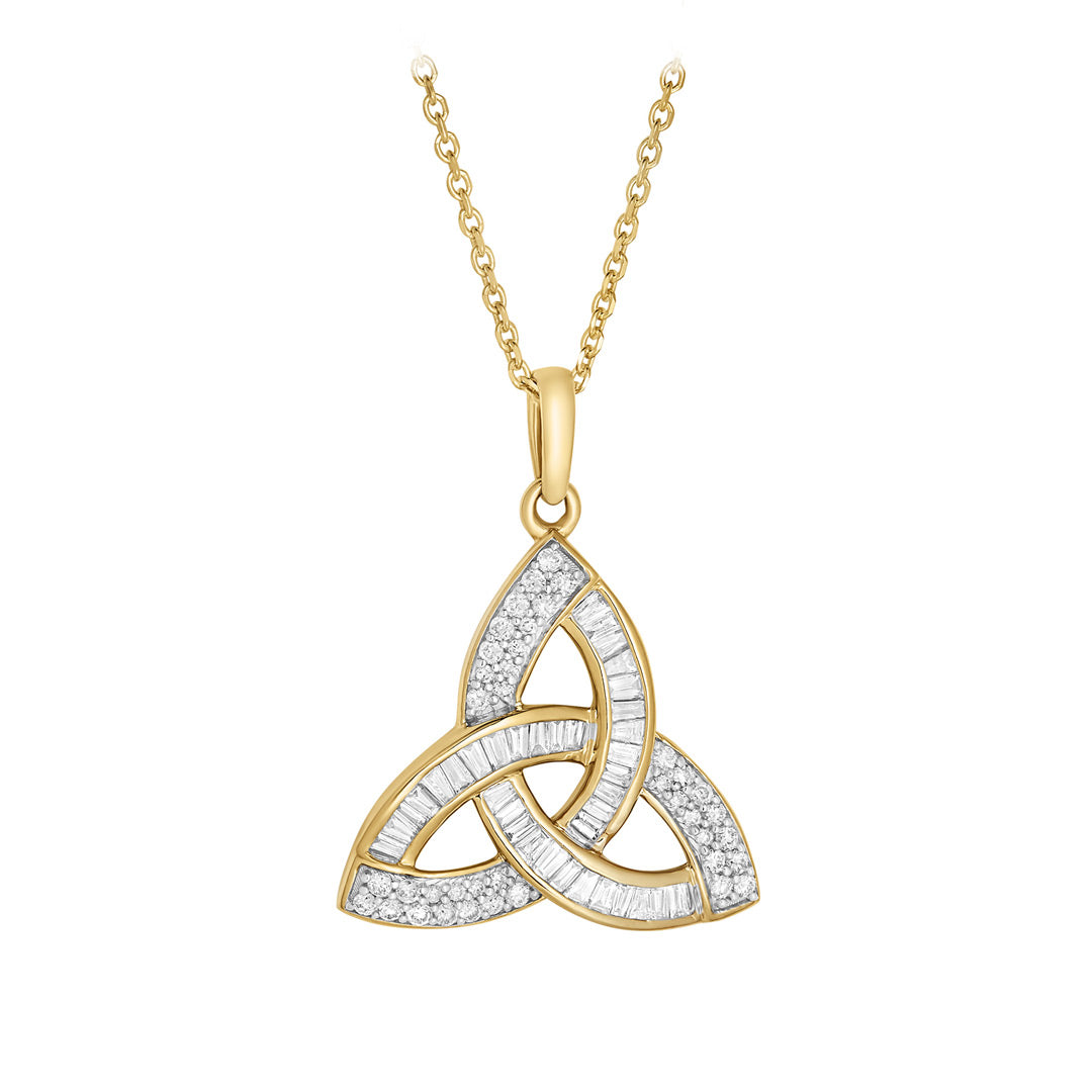 Product image of 14K Gold Diamond Trinity Knot Pendant from Solvar jewellery