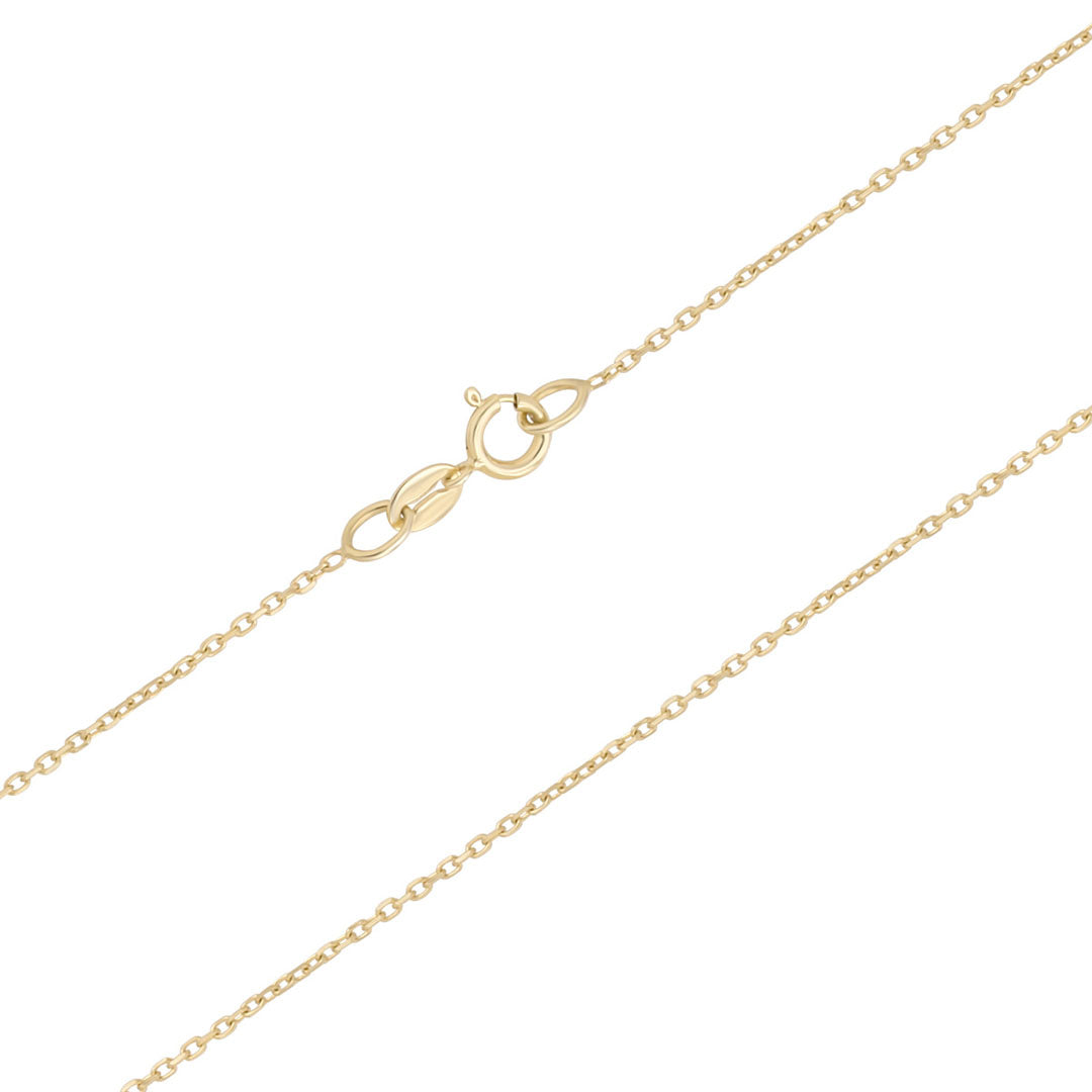Stock image of 18k gold 18-inch diamond cut cable link chain 2