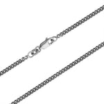 Stock image of oxidised silver 20-inch flat curb chain 2