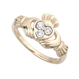 ladies 14k gold diamond irish claddagh ring s21021 from Solvar