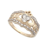 ladies 14k gold diamond wide claddagh ring s21023 from Solvar