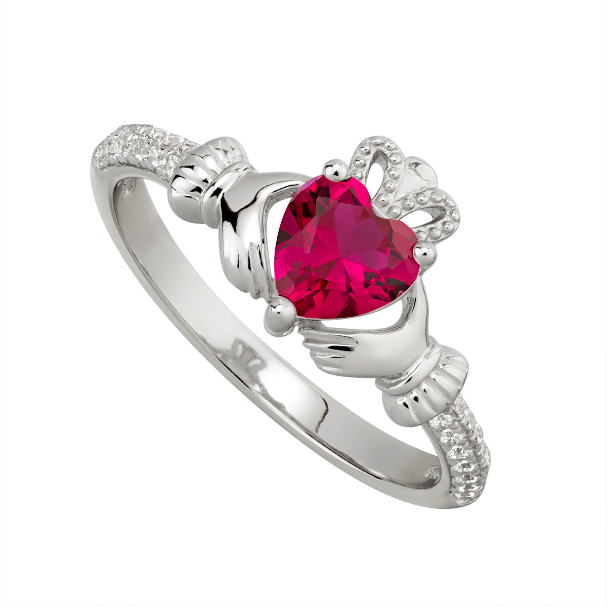 sterling silver claddagh ring july birthstone s2106207 from Solvar